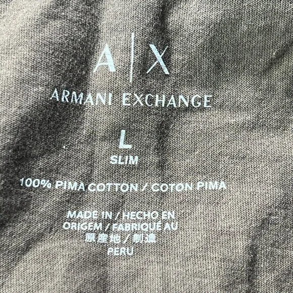Armani Exchange Short Sleeve V-Neck T-Shirt Womens Large Slim Pima Cotton - Picture 3 of 5